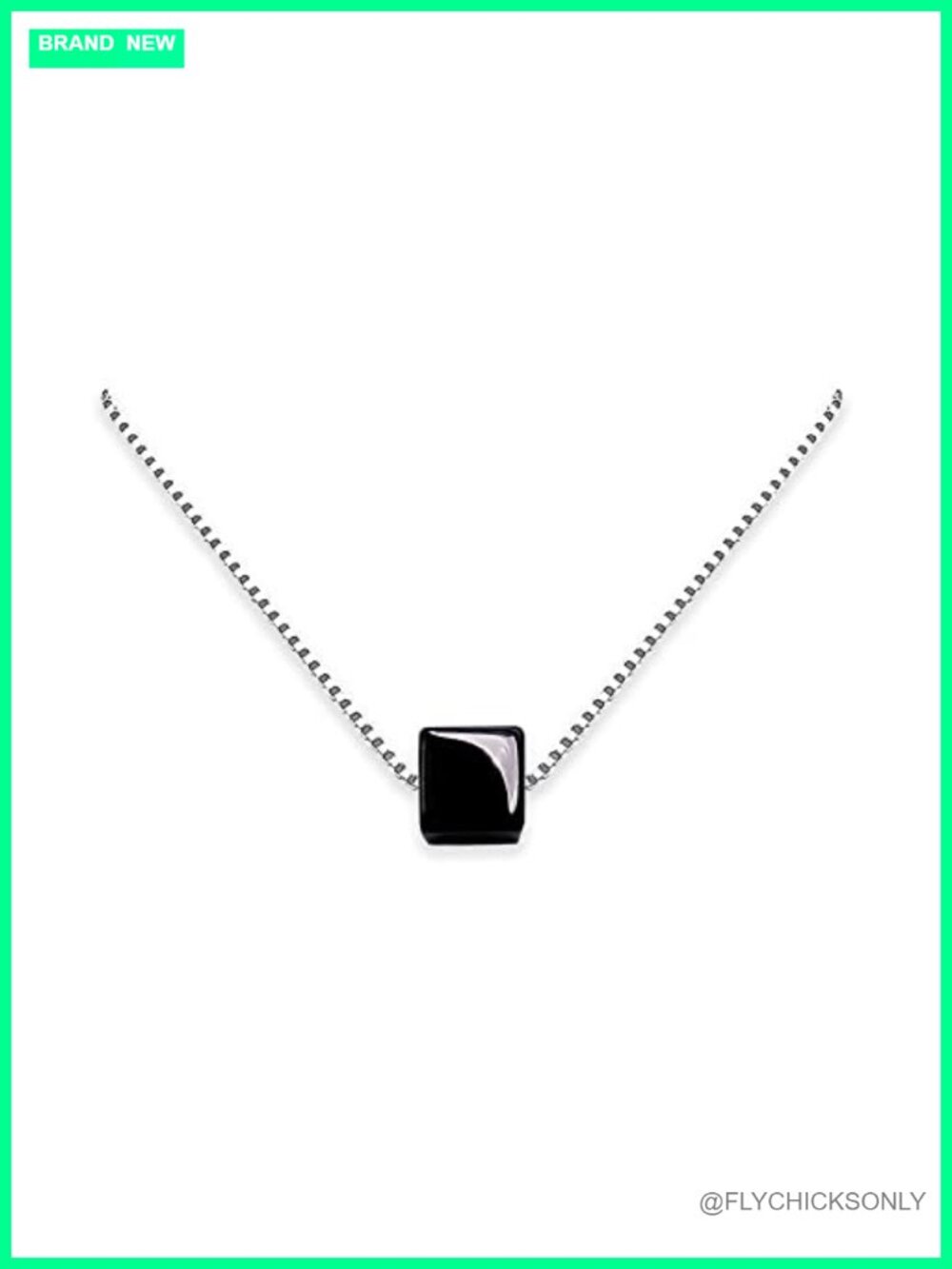 Sterling Silver Black Onyx Cube Choker Necklace – Delicate Layering Jewelry